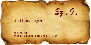Szitás Igor névjegykártya